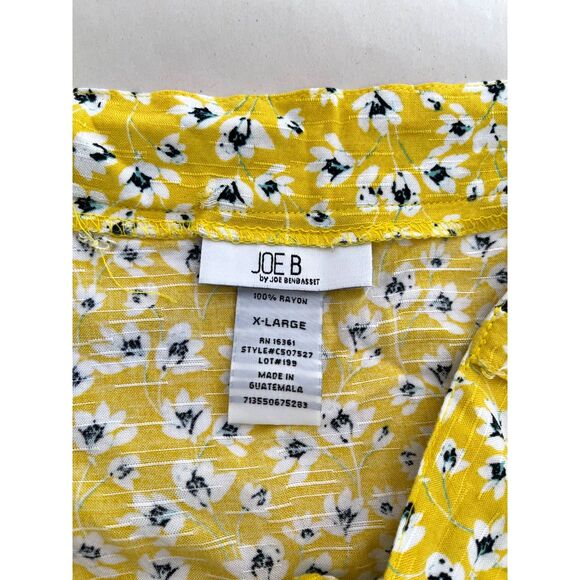 Joe by Joe benbasset summer mini skirt Y2K button up floral yellow women XL - Picture 4 of 5